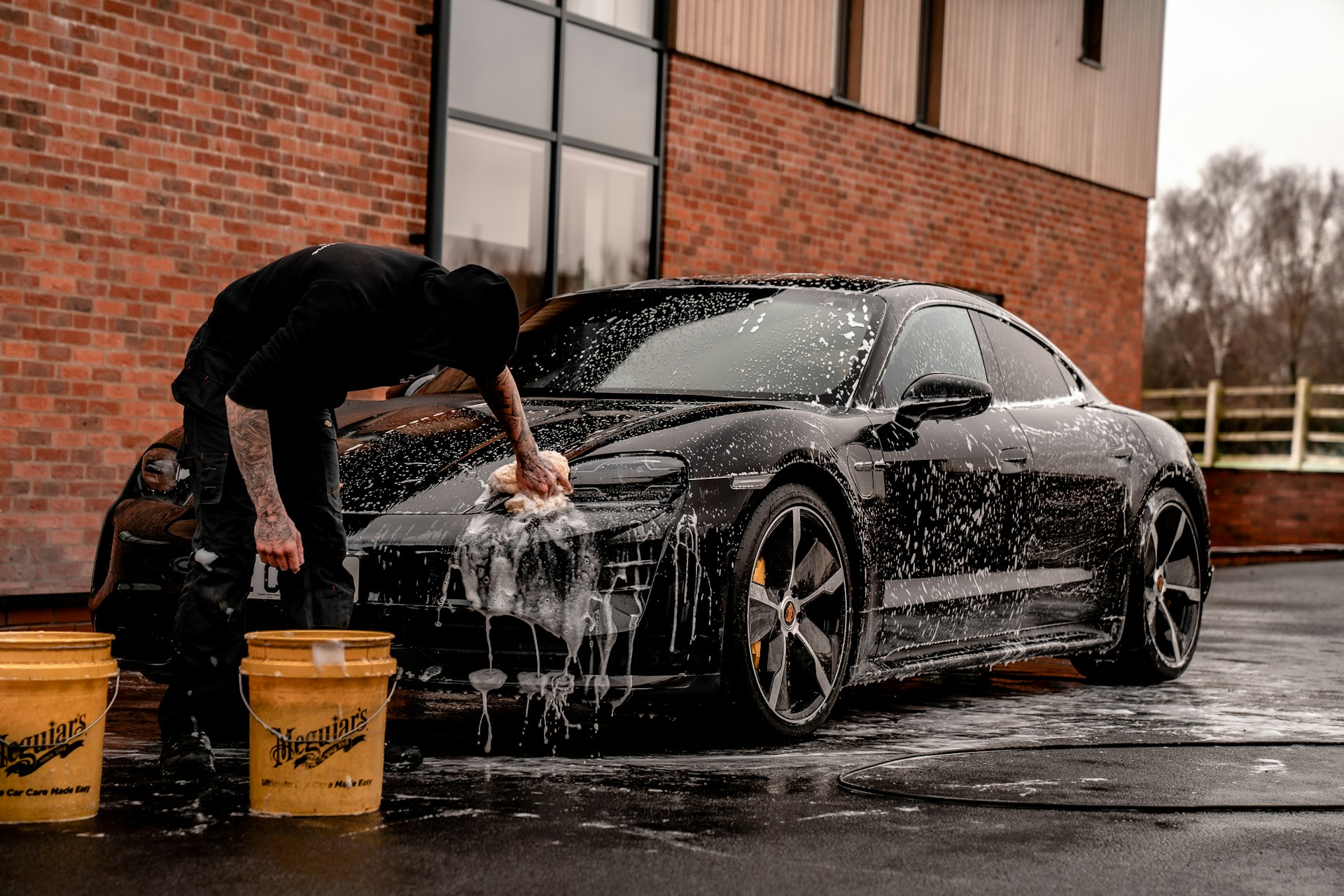 Car being washed at Royal Oak Car Wash