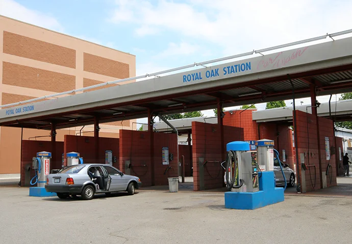Royal Oak Station self-service car wash bays in Burnaby